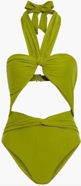 Andrea Iyamah Amina One Piece Swimsuit XS Olive Green Multi-Way Convertible New